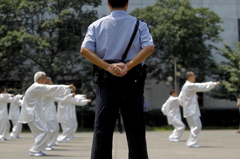 Drug users practice tai chi at a compulsory rehabilitation center in Shanghai, June 21, 2013. Zhang Dong/Sixth Tone