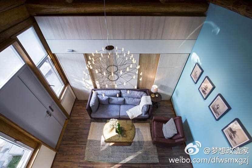 An interior view of Kang Da’s house after the renovation. @mengxianggaizaojia from Weibo