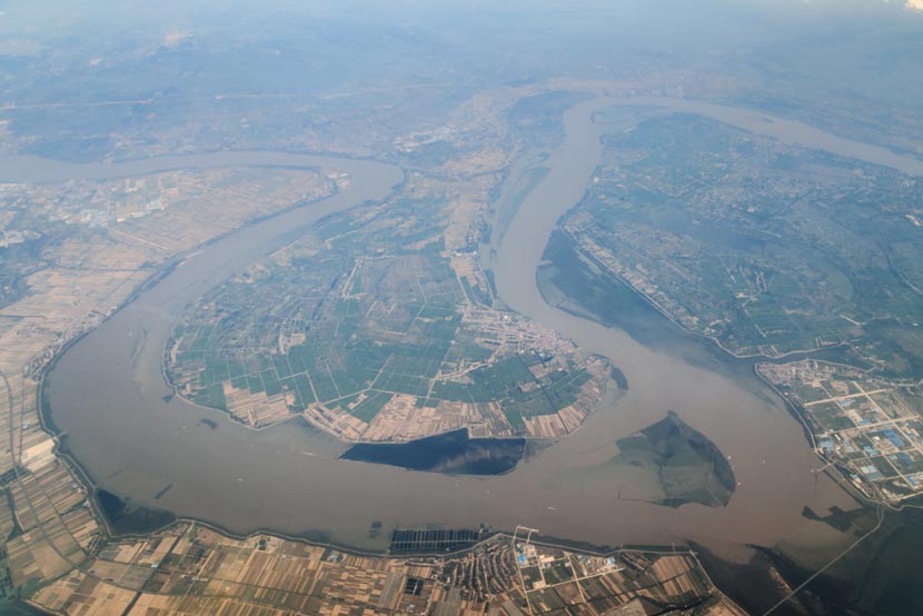 An undated aerial view of Paizhouwan Township, Hubei province. Yu Ming/IC