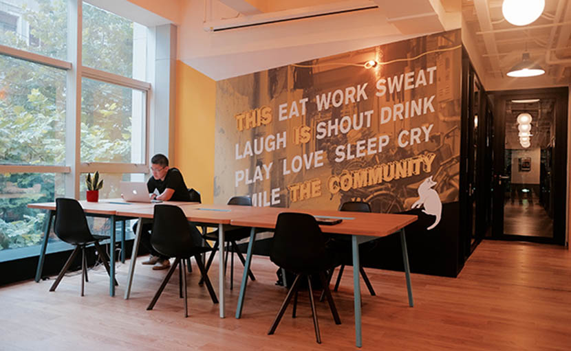 An interior view of WeWork’s office in Shanghai, June 28, 2016.