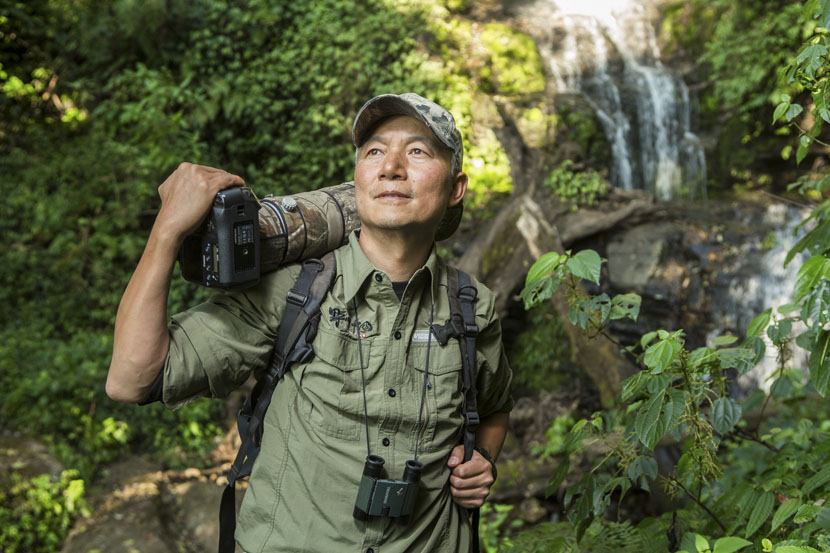 Xi Zhinong is pictured in the wilderness, October 2013. Courtesy of Xi Zhinong/Wild China Film