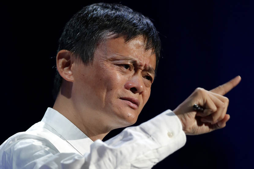 Jack Ma, founder and chairman of Alibaba Group, gestures during a talk at the SoftBank World 2014 conference in Tokyo, Japan, July 15, 2014. Kiyoshi Ota/Bloomberg via Getty Images/VCG