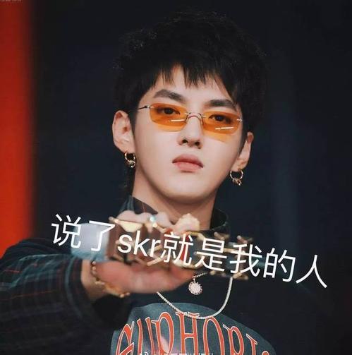 A meme of Kris Wu proclaims, “If you say ‘skr,’ you’re my people.” From Weibo
