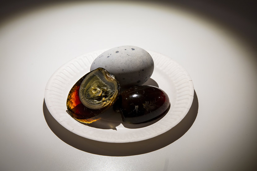 Century eggs on display at the Disgusting Food Museum in Malmö, Sweden, Oct. 4, 2018. Newscom/VCG