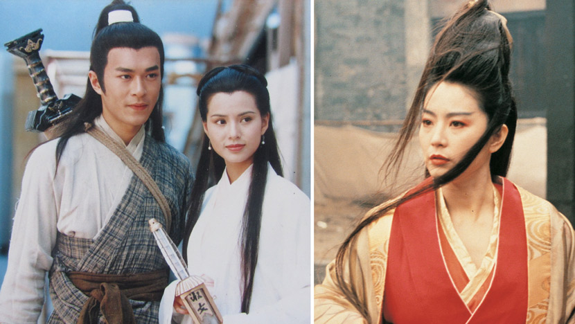 Still frames from a 1995 adaptation of the Louis Cha novel ‘Return Of The Condor Heroes’ (left) and a 1992 adaptation of his ‘The Smiling, Proud Wanderer’ (right). From Douban