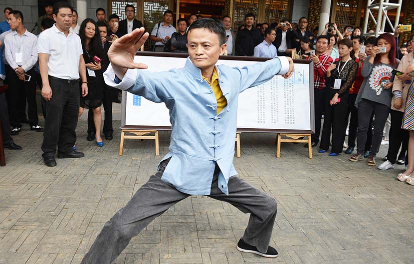 Jack Ma practices tai chi in Hangzhou, Zhejiang province, May 2013. VCG