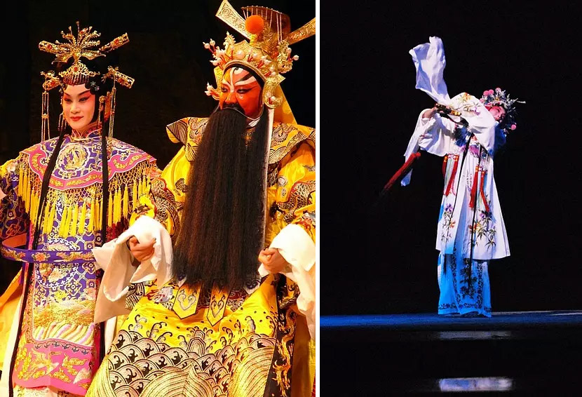 Photos from a 2008 performance of the ‘kunqu’ opera ‘Bloody Hands.’ From Douban user ‘清平调’(left) and ‘清音’