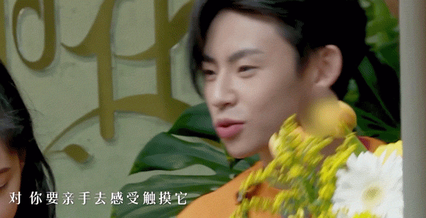 A GIF shows a man’s earrings blurred on an episode of the online show ‘I Fiori Delle Sorelle’ that was first broadcast on Jan. 10, 2019. From the iQiyi website.