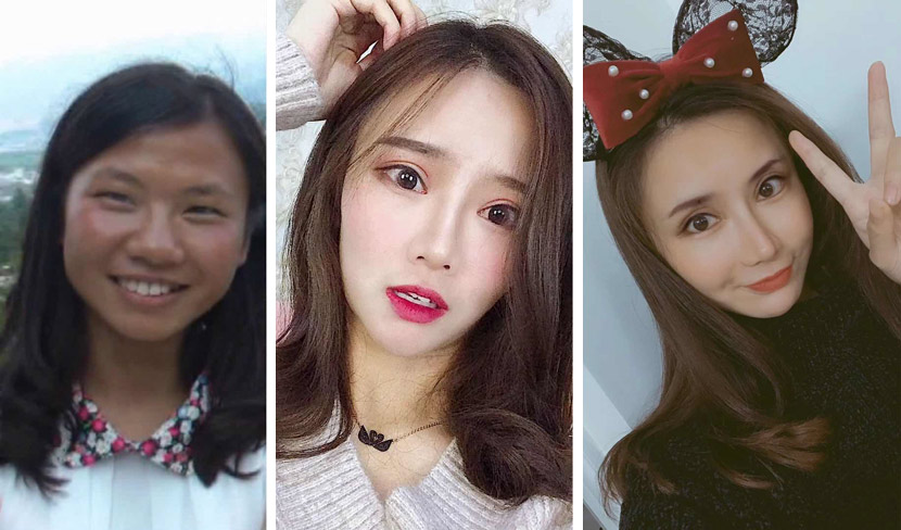 From left to right: pictures of Chen Siqi during high school, the summer of 2018, and January 2019. Courtesy of Chen Siqi