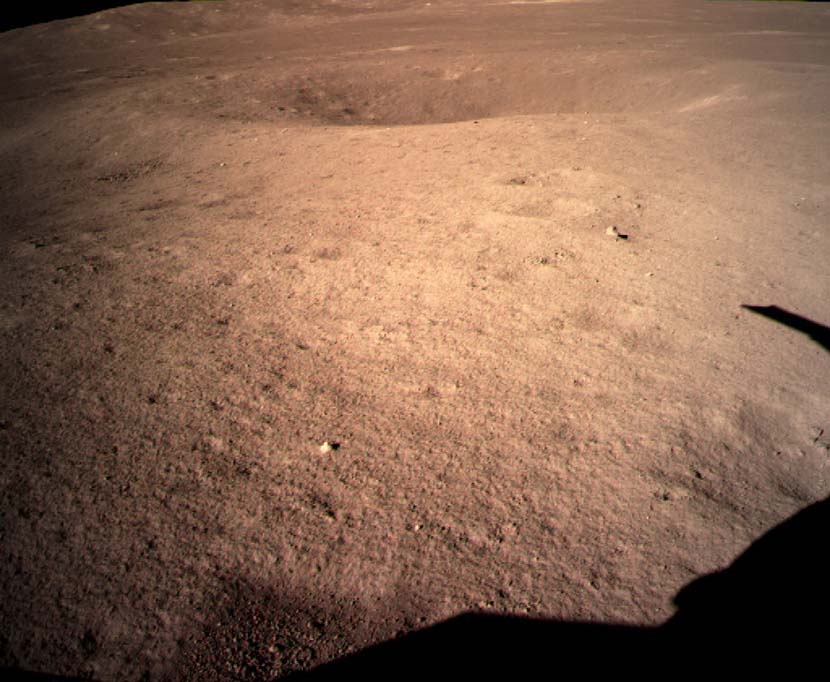 The first-ever image of the far side of the moon, taken shortly after the Chang’E-4 lander touched down in January. Chinese Lunar Exploration Program