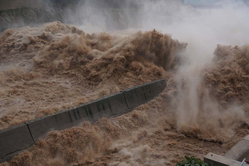 Floodwaters gush out from the Sanmenxia Dam in Henan province, July 9, 2019. Li Haifeng/VCG