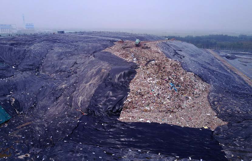 An aerial view of a landfill site in Jinan, Shandong province, July 10, 2019. Zhou Qingxian/VCG