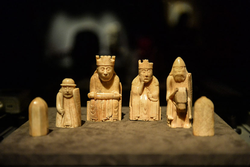 ‘The Lewis Chessmen’ on display at the ‘A History of the World in 100 Objects’ exhibition at the National Museum of China, Beijing, March 1, 2017. Wei Tong/VCG