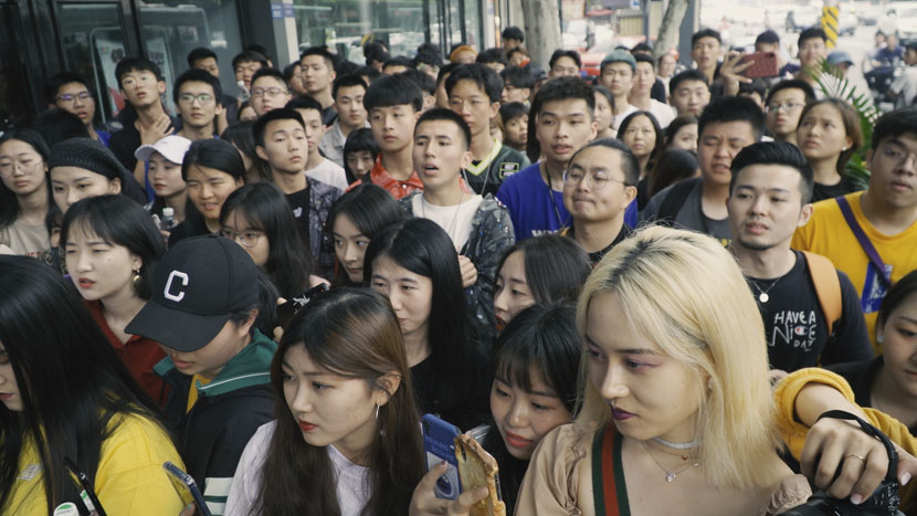 Young people attend the opening ceremony of a streetwear store in Chengdu, Sichuan province, April 2019. Sun Zhichao for Sixth Tone