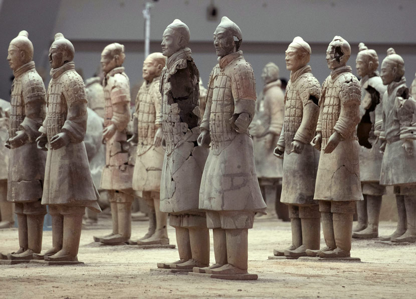 Life-sized terra-cotta warriors at the Emperor Qin Shi Huang Mausoleum Museum in Xi’an, Shaanxi province, June 24, 2018. Tao Zhang/VCG