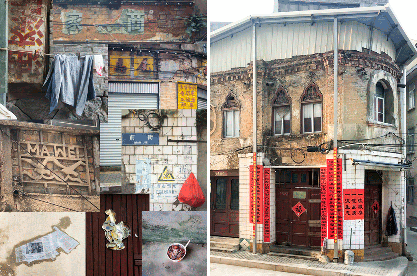 Left: Old Mawei’s demolition and reconstruction; right: A chicken, duck, and poultry shop in Old Mawei during demolition and reconstruction in Fuzhou, Fujian province, February 2019. Courtesy of Chen Min