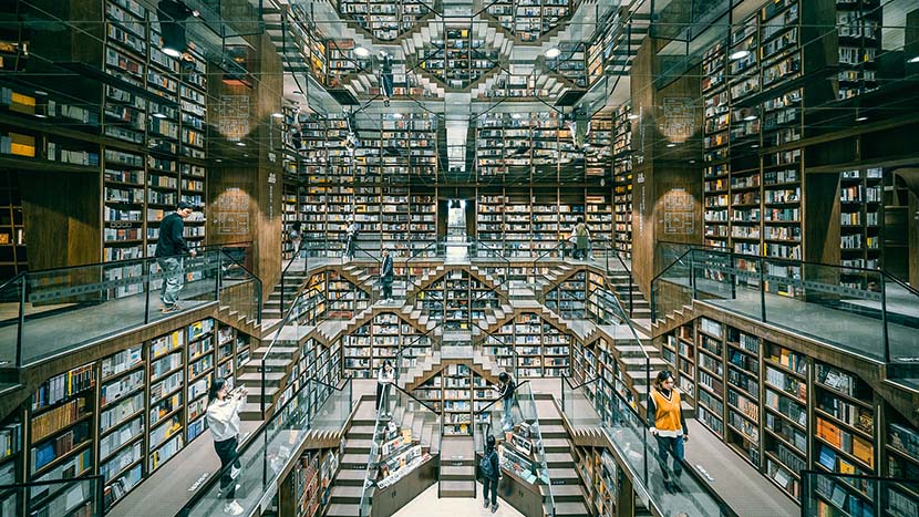 An interior view of the Zhongshuge bookstore in Chongqing, Oct. 22, 2019. VCG