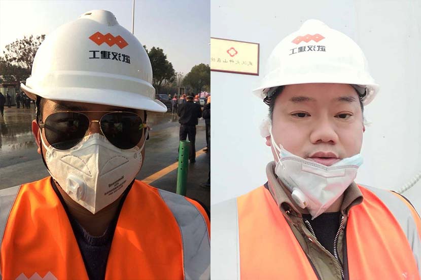 Selfies taken by Liu Jie (left) and Zhu Yong. Courtesy of Liu and Zhu