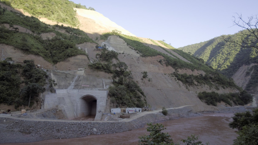 The construction site of the Jiasa River hydropower station near Jiasa Town, Yunnan province, Aug. 21, 2017. Courtesy of Friends of Nature