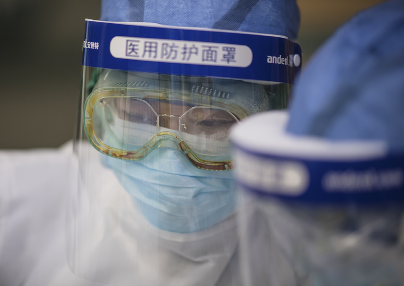 Medical workers at a hospital in Wuhan, Hubei province, Feb. 22, 2020. Xiao Yijiu/Xinhua