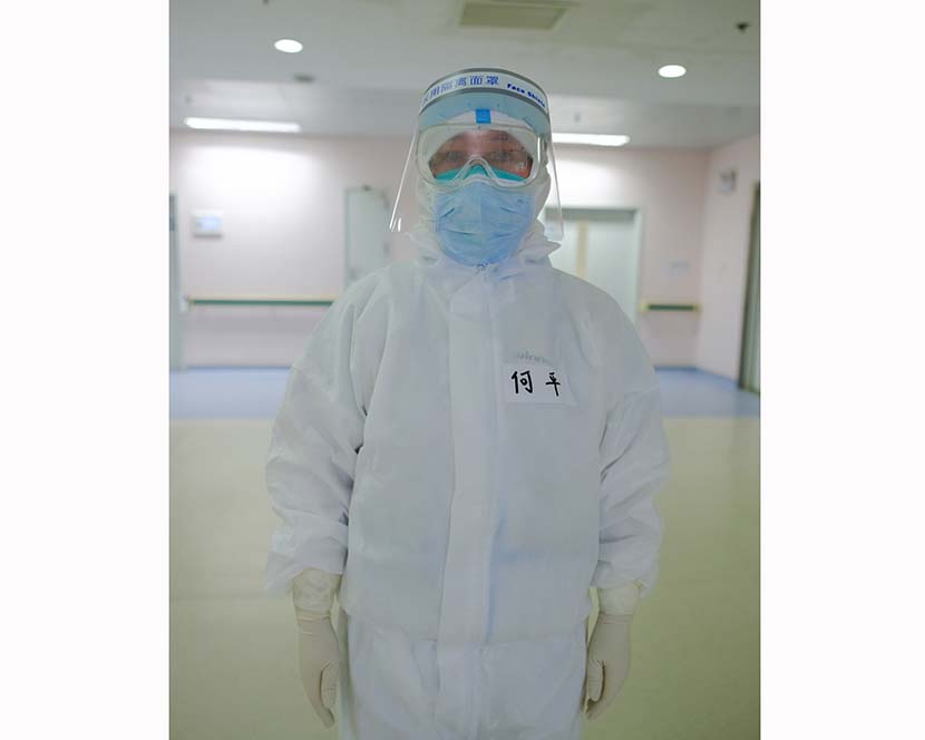 Dr. He Ping poses for a photo at Wuhan Union Hospital (West Branch) in Wuhan, Hubei province, April 11, 2020. Shi Yangkun/Sixth Tone