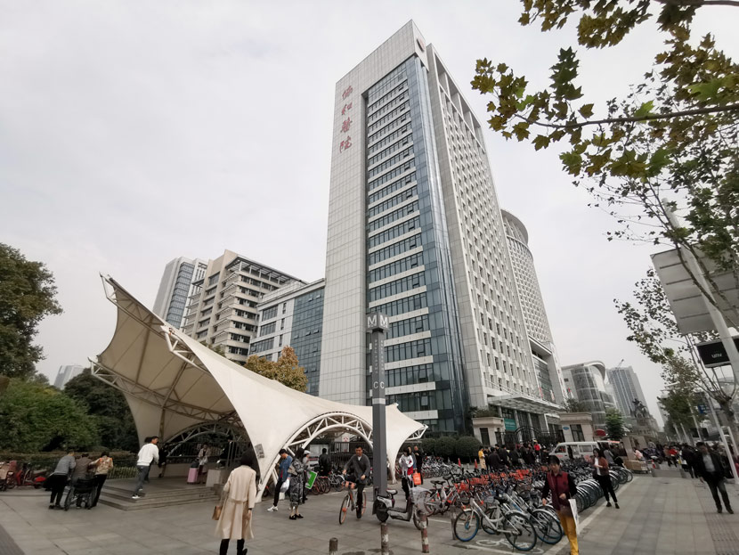 An exterior view of Wuhan Union Hospital in Wuhan, Hubei province, 2019. People Visual
