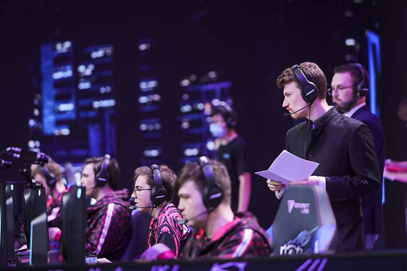 Esports athletes compete during the League of Legends World Championship in Shanghai, Sept. 26, 2020. Courtesy of Riot Games