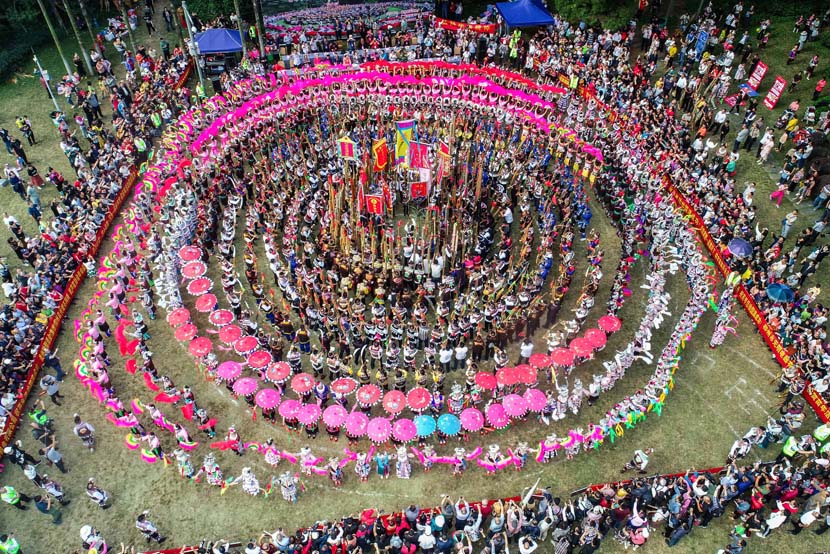 Ethnic Miao people celebrate their new year in Liuzhou, Guangxi Zhuang Autonomous Region, Nov. 21, 2020. Lai Liusheng/People Visual