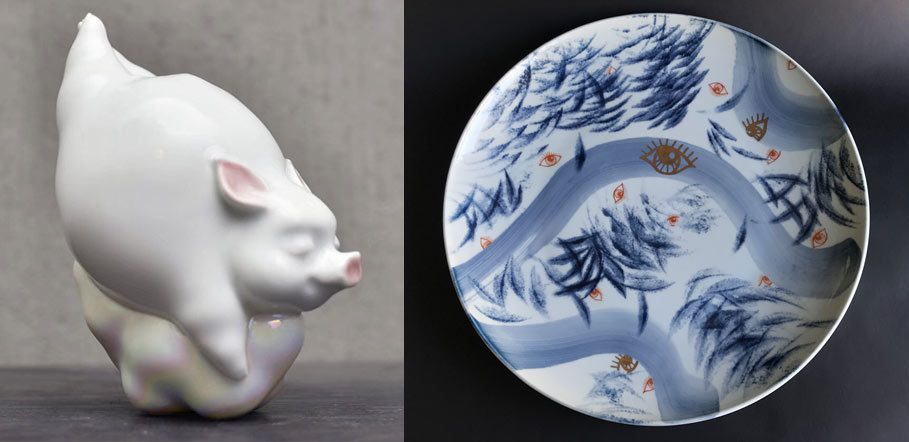 Ceramic products made by young Jingdezhen artists. From the website of Taoxichuan Ceramic Art Avenue