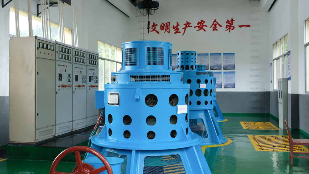 An interior view of Hongsha Hydropower Station in Liuyang, Hunan province, 2021. Diao Fanchao for Sixth Tone