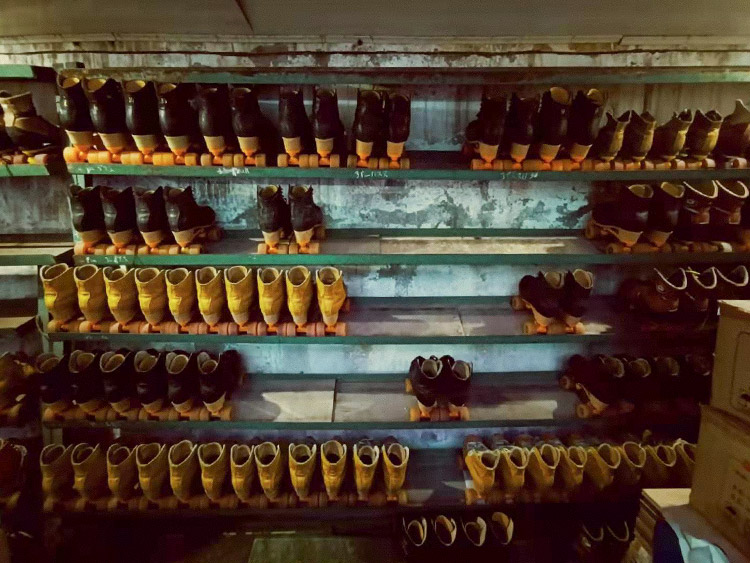 A shelf for storing roller skates at the Quanjian Roller Rink in Nanchang, Jiangxi province. Courtesy of Youxun Road Sparkles