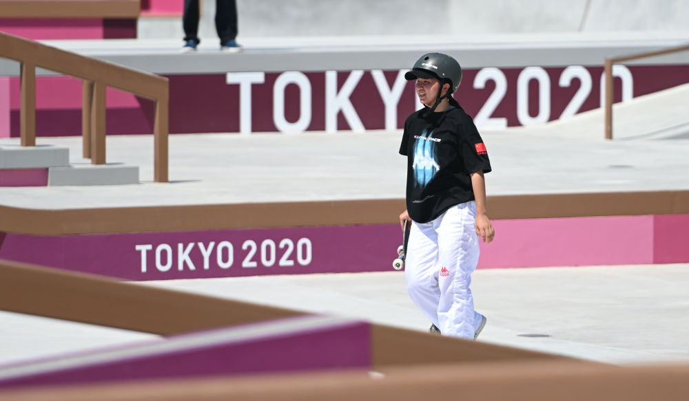 Zeng Wenhui trains ahead of the Olympic Games in Tokyo, Japan, July 22, 2021. Xue Yubin/Xinhua