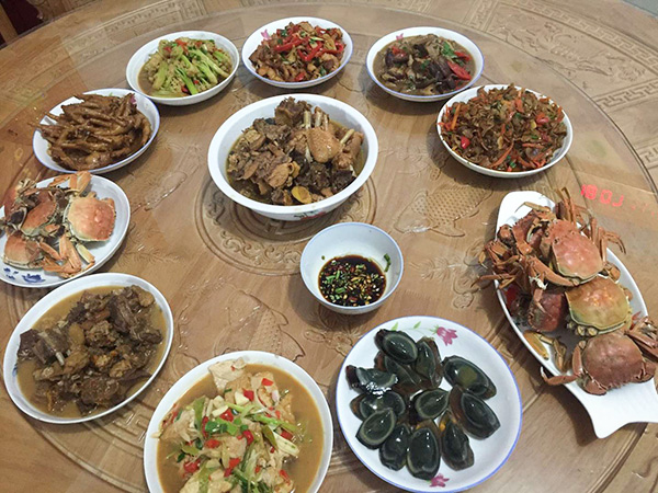 The family reunion meal Ling Dong shared with his birth family in Zhejiang province, February 2021. Courtesy of Ling Dong