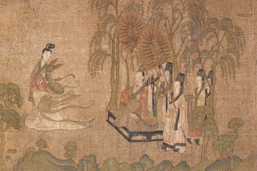 Details from “Nymph of the Luo River” showing Cao Zhi’s reunion with Zhen Mi, by Gu Kaizhi. Courtesy of The Palace Museum