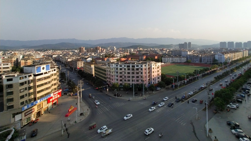 An aerial view of Hechuan Town, Jiangxi province, 2019. From @jgs1272 on Weibo