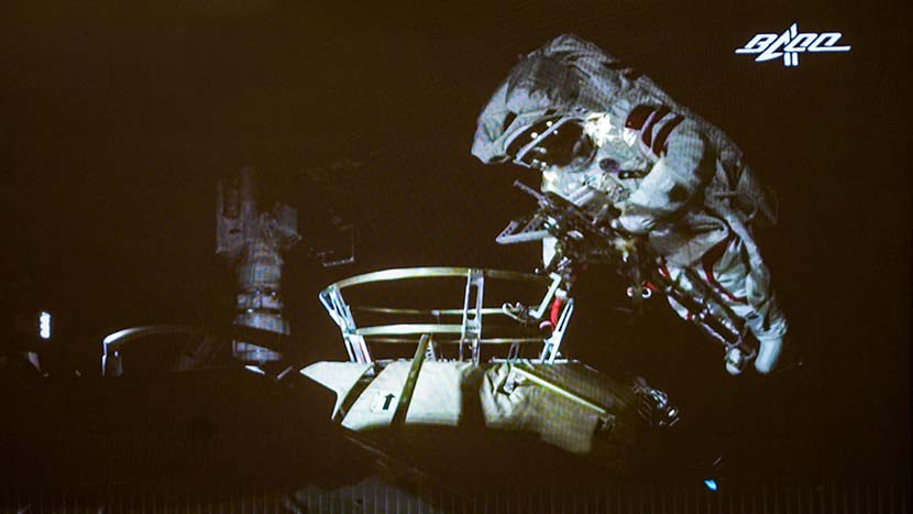 Liu Boming during a spacewalk, July 4, 2021. People Visual