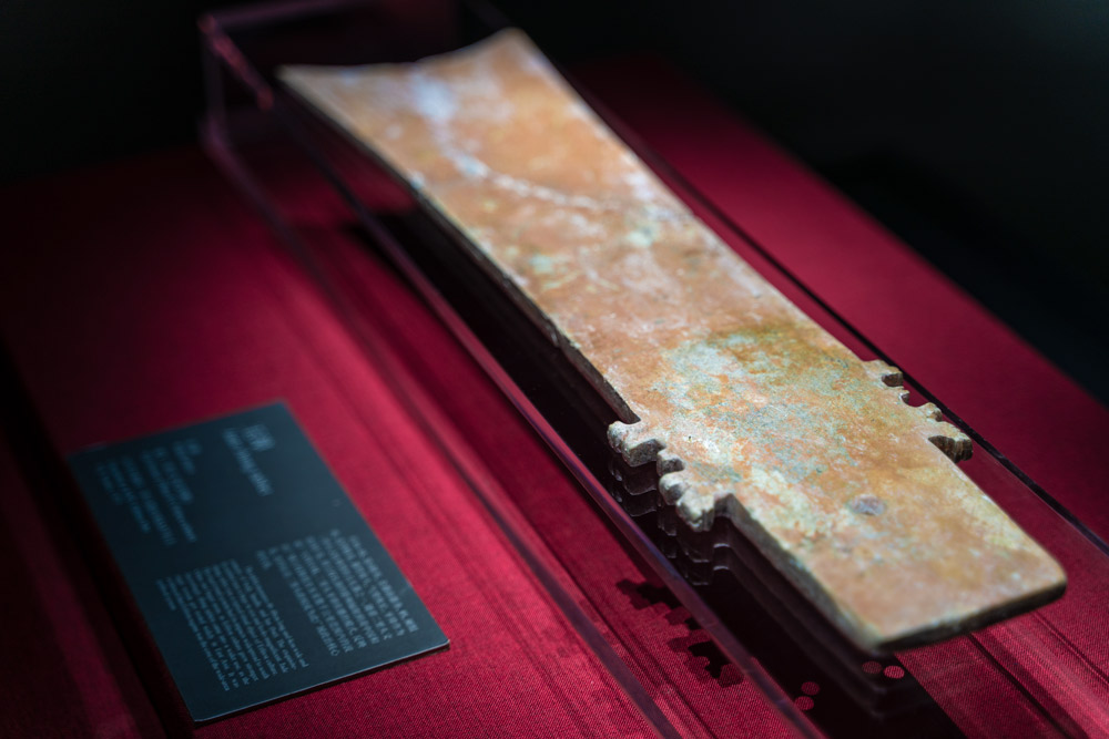 A jade tablet found at Erlitou, on display at Erlitou Site Museum of the Xia Capital in Luoyang, Henan province, May 2020. People Visual