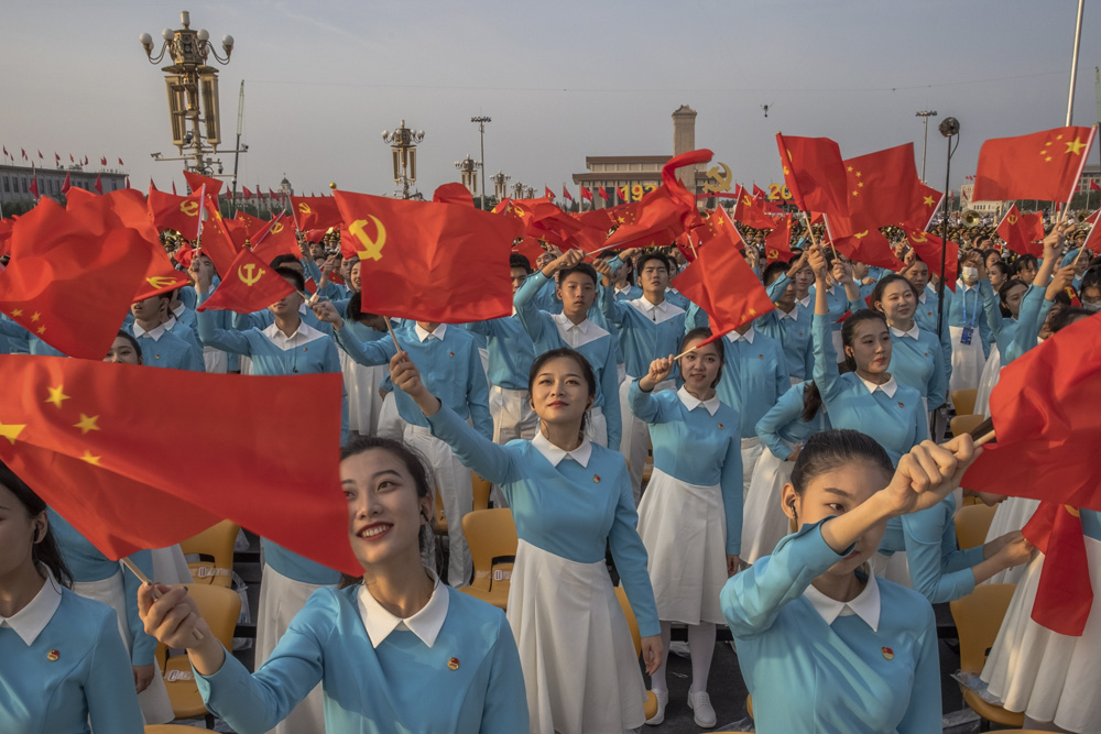 A snapshot from celebrations marking the centenary of the Communist Party of China at Tiananmen Square in Beijing, July 1, 2021. Roman Pilipey/EPA via IC