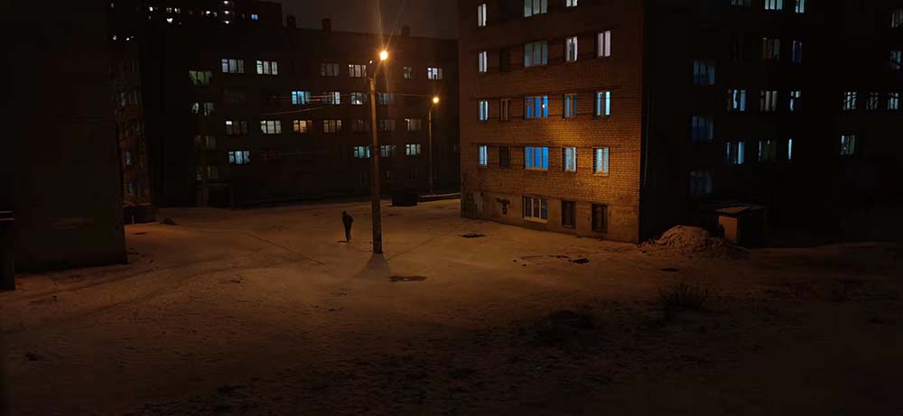 A view from of Xu Shijie’s dormitory window in Kharkiv, Ukraine, Dec. 21, 2022. Courtesy of Xu Shijie