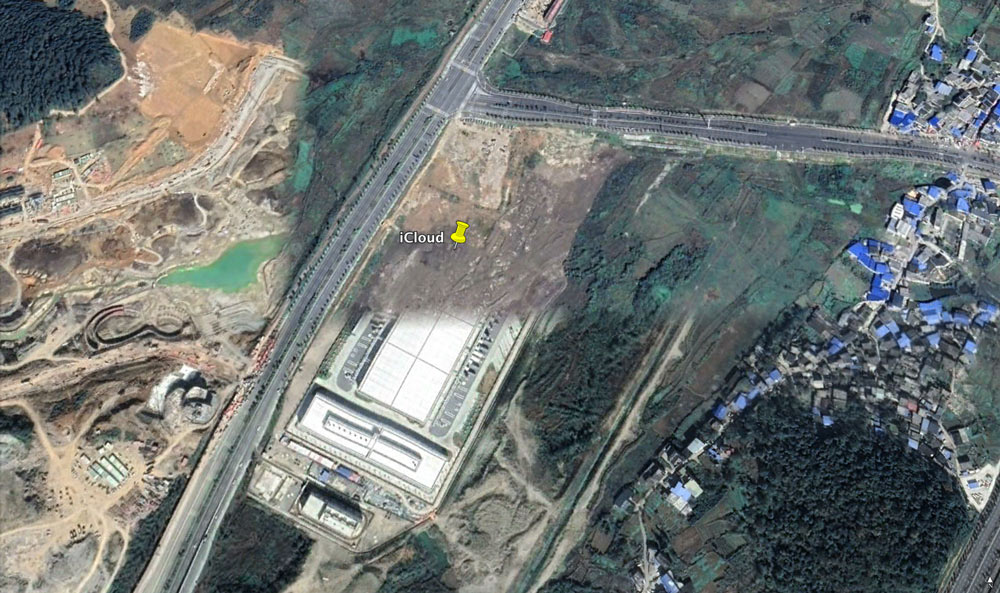 A snapshot from Google Earth showing Apple’s first data center in Asia, in Guizhou, May 2021. Courtesy of the author