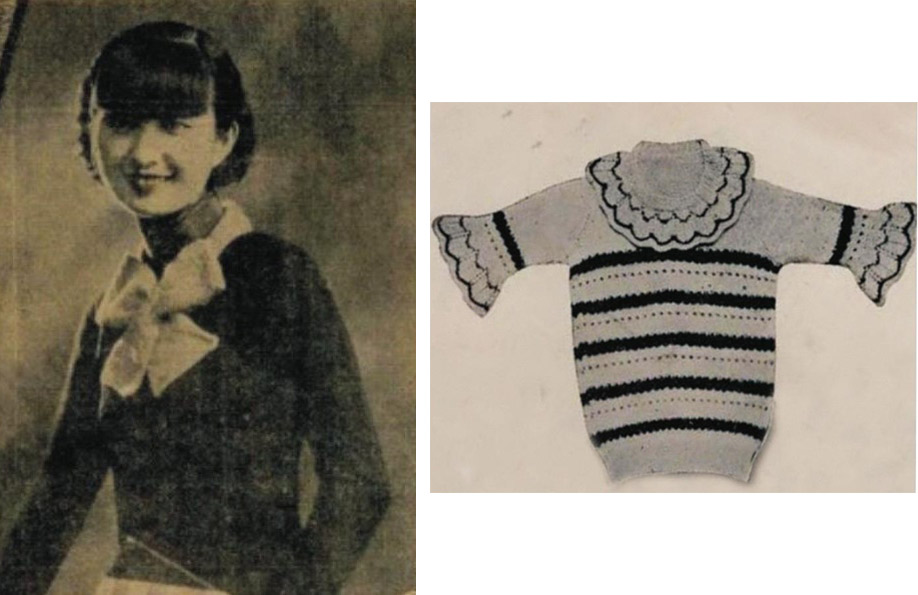 Shanghai-style knitwear, decorated along the neckline or collar with elaborate knots and braids. Courtesy of Shanghai Tan