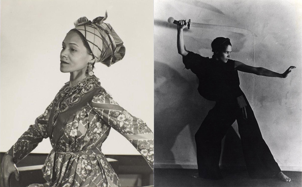Left: Si-Lan Chen, photographed by Man Ray (Emmanuel Radnitzky), 1944; Right: Si-Lan Chen’s signature militant dance pose, from Box 30, Folder 6, Leyda Papers and Photographs. Courtesy of Gao Yunxiang