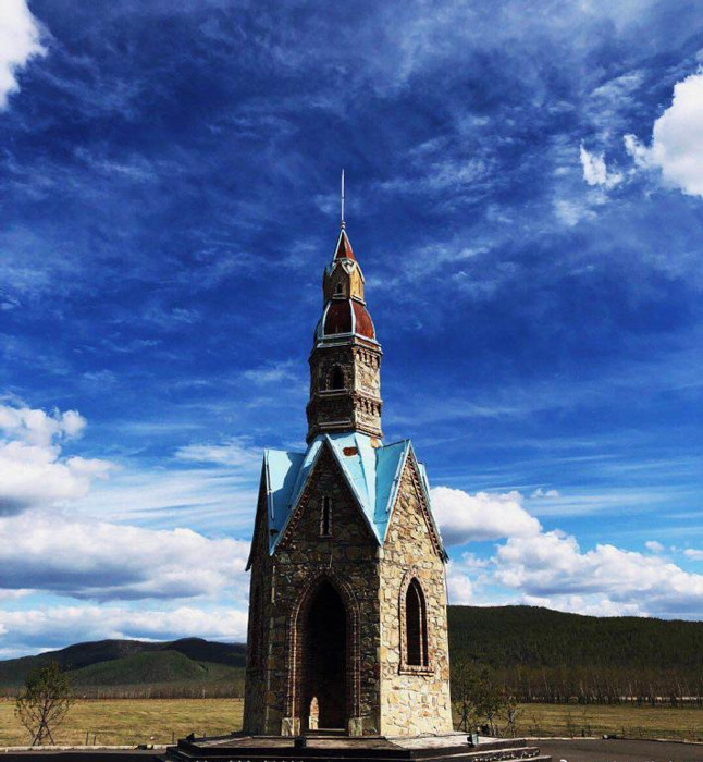 The bell tower in Enhe village, Inner Mongolia Autonomous Region. Courtesy of Lin Mengmeng
