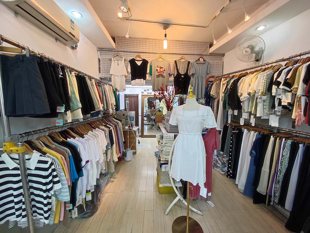 Summer clothes displayed in Wenwen’s store in Xuhui District, Shanghai, June 2022. Courtesy of Wenwen