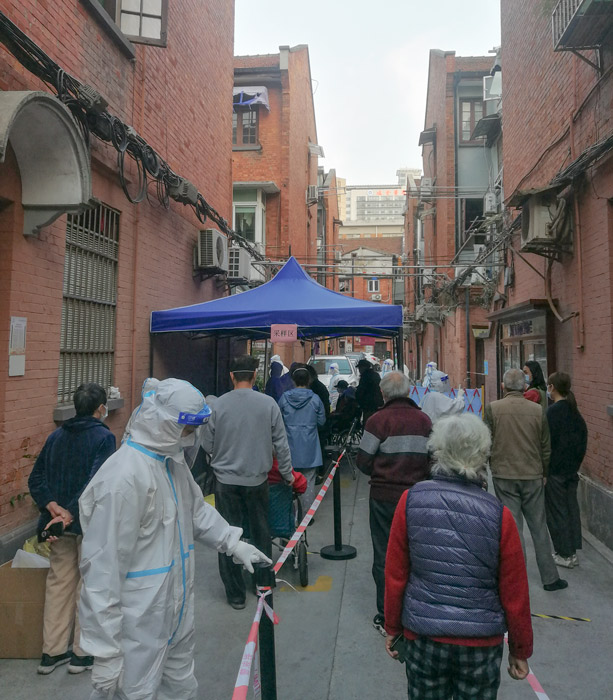Residents take COVID-19 tests during the Shanghai lockdown, April 2022. Courtesy of Alessandro Ceschi