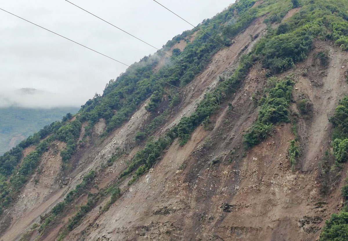 A landslide near Luo Yong’s village, Sept. 23, 2022. Courtesy of Luo Yong
