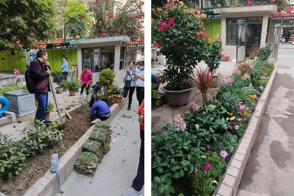 GHCF holds a community gardening activity. Courtesy of He Xin