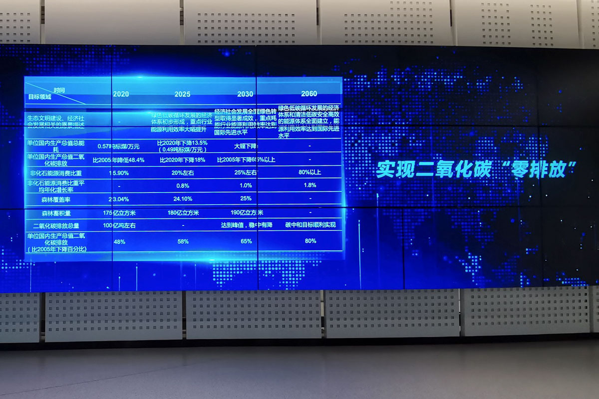 A board showing the carbon market at China Carbon Emissions Registration and Clearing Co. Ltd in Wuhan, Hubei province, Oct. 14, 2022. IC