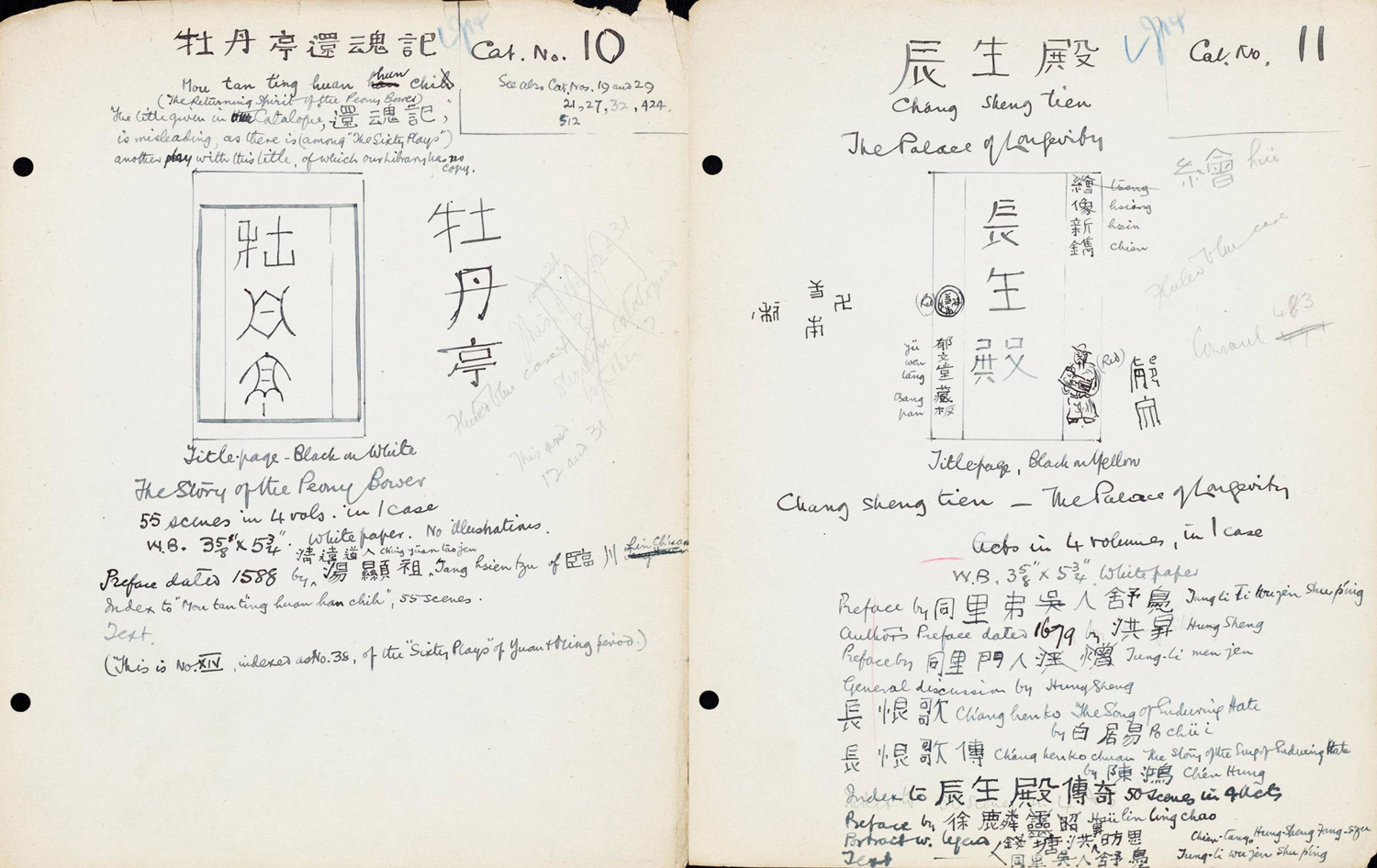 Thomas Manning’s notes on “The Peony Pavilion” and “The Palace of Longevity,” from the Chinese Collection of the RAS Library. From Royal Asiatic Society