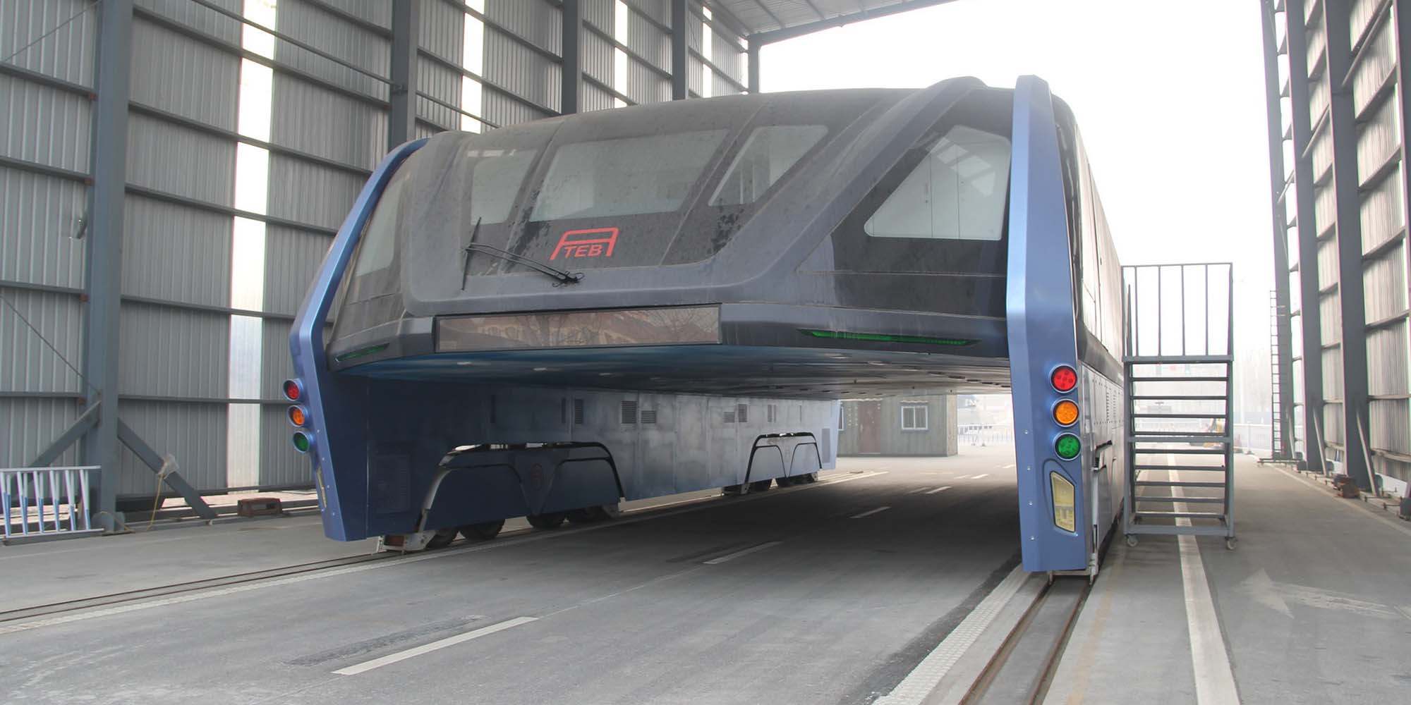 Imaginative Chinese Straddling Bus Gathers Dust photo